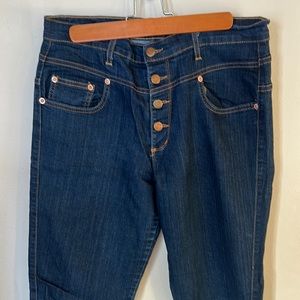 Dark wash denim, Judy blue button fly jeans